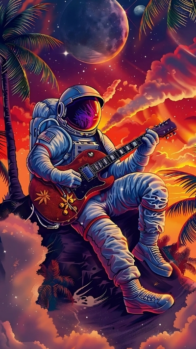 Hình nền phi hành gia cute cho iPhone