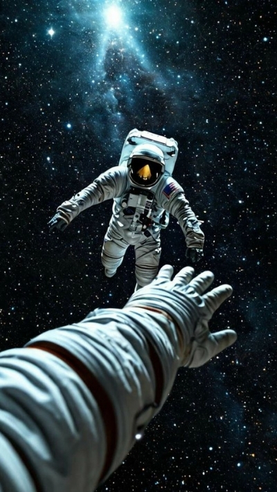 Hình nền phi hành gia huyền bí mộng mơ cho điện thoại