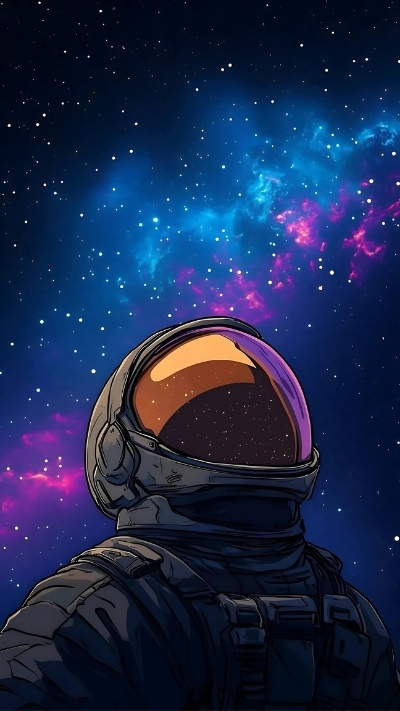 Hình nền phi hành gia kỳ ảo, mộng mơ cho điện thoại