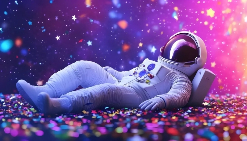 Hình nền phi hành gia huyền bí mộng mơ cho máy tính