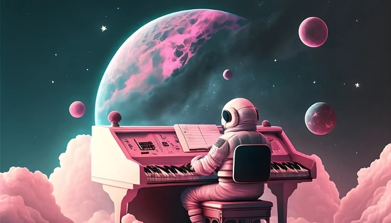 Hình nền phi hành gia mộng mơ, lãng mạn cho máy tính