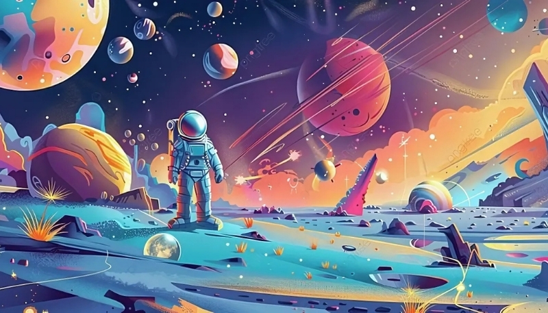 Hình nền phi hành gia thơ mộng cho máy tính