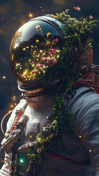 Hình nền phi hành gia nhẹ nhàng cho điện thoại