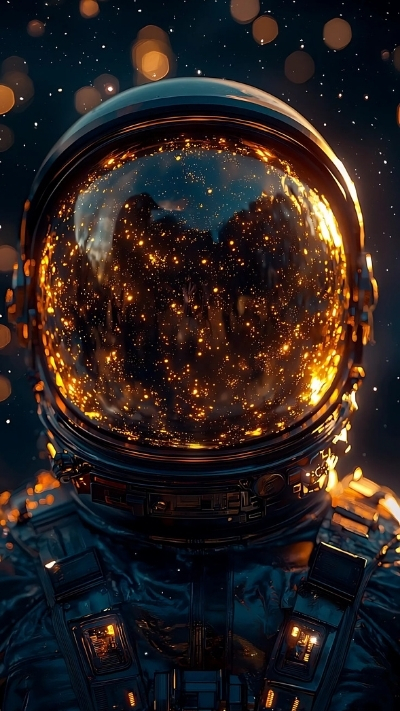 Hình nền phi hành gia tối giản cho điện thoại