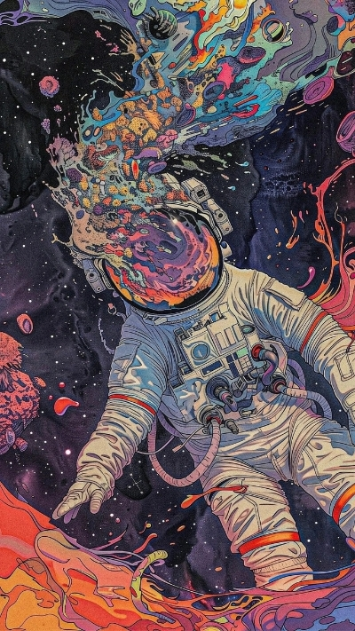 Hình nền phi hành gia đơn giản nhưng đẹp cho điện thoại