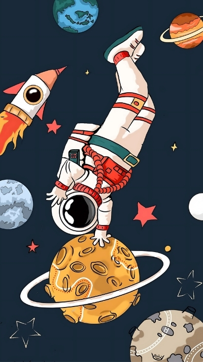 Hình nền phi hành gia phong cách tiktok cho điện thoại