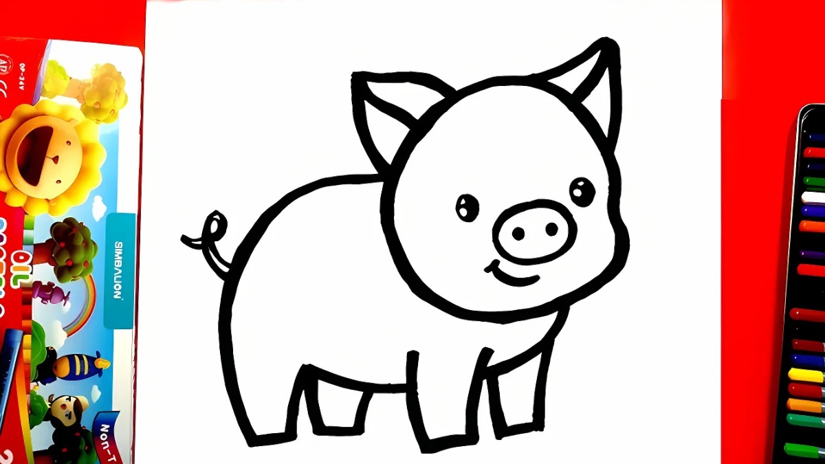 Cách vẽ con vật heo ủn ỉn cute