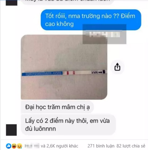 2 vạch nên đỗ vào Đại học trăm mâm