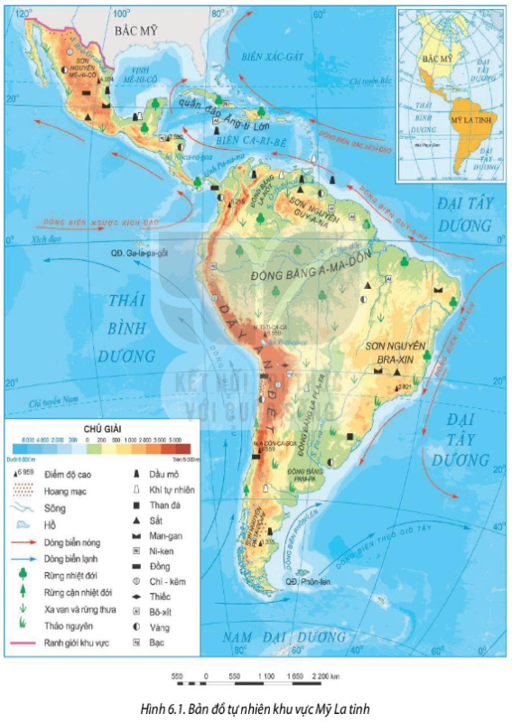 Bài 6. Vị trí địa lí, điều kiện tự nhiên, dân cư và xã hội khu vực Mỹ La tinh - SGK Địa lí 11 Kết nối tri thức với cuộc sống
