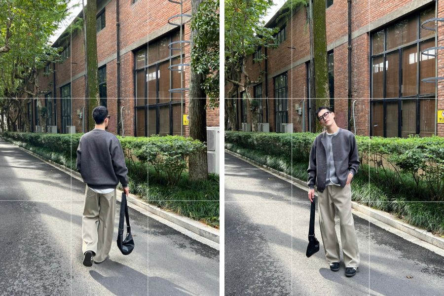 Bí quyết tạo dáng chụp ảnh ngoài trời khi đứng trước dãy nhà