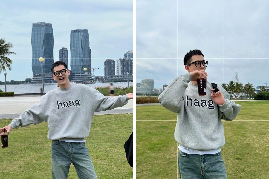 Hướng dẫn tạo dáng chụp ảnh nam phong cảnh trên thảm cỏ xanh