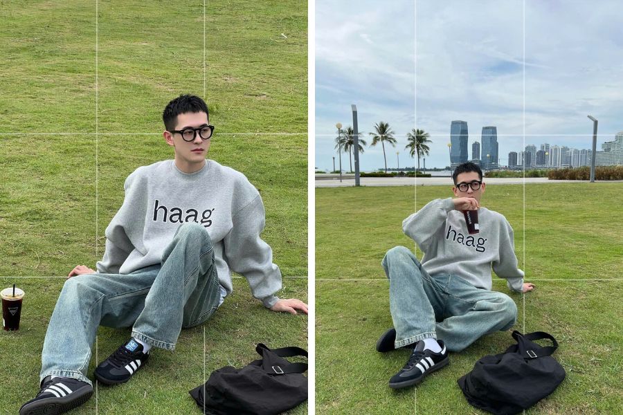 Hướng dẫn tạo dáng chụp ảnh ngồi trên thảm cỏ