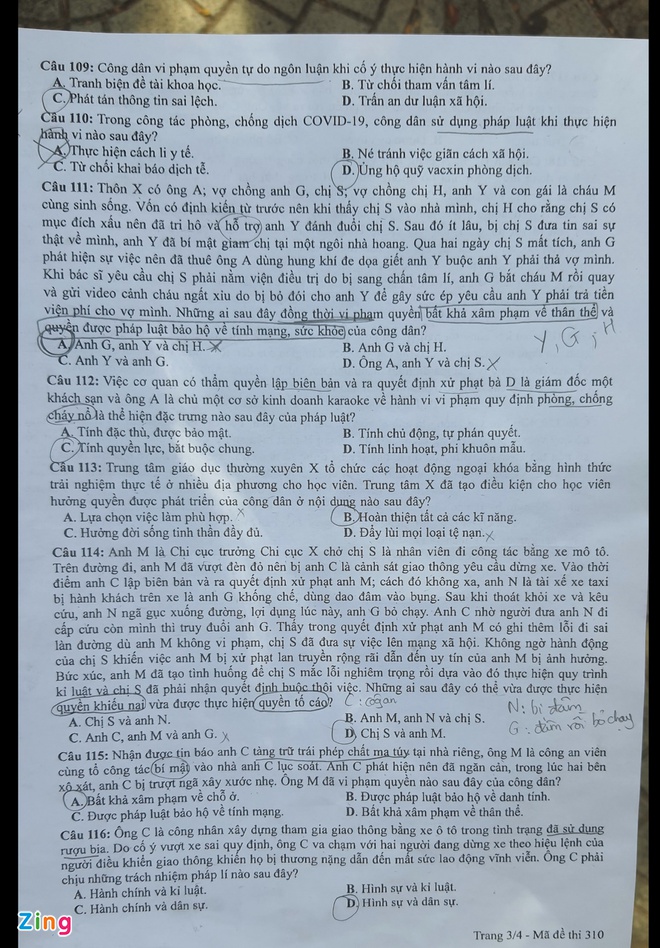 Đề thi môn tổ hợp KHXH kỳ thi THPT Quốc gia 2021 tất cả các mã đề - Ảnh 6