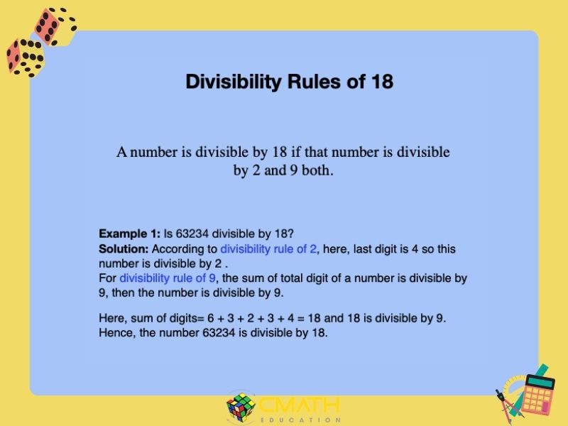 Dấu hiệu chia hết cho 18: Hướng dẫn cách làm và bài tập kèm lời giải