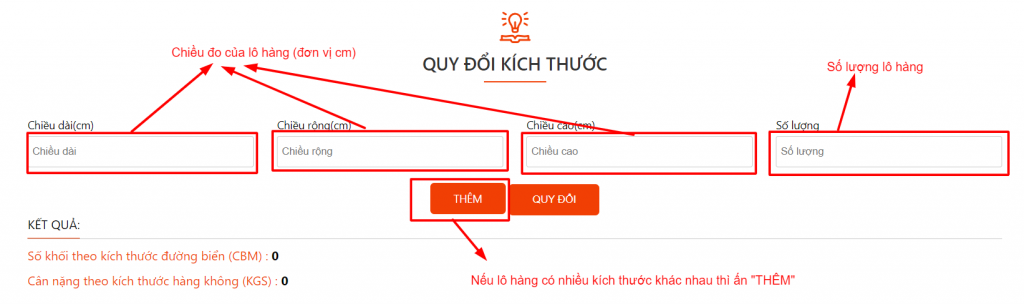 Quy đổi CBM - Logistics Solution