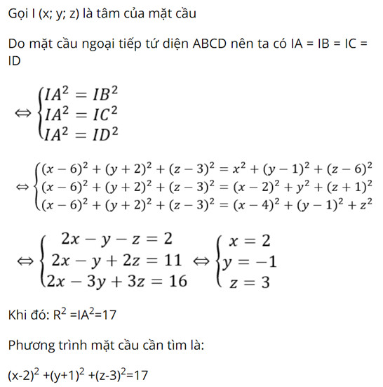 (S): x^{2} + y^{^{2}} + z^{2} - 2ax - 2by - 2cz +d = 0