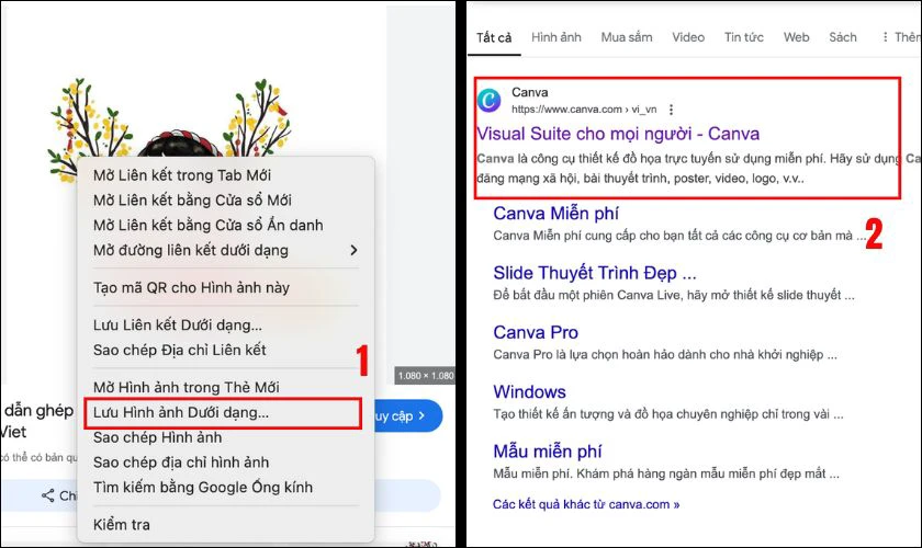 Truy cập vào website trực tuyến của Canva