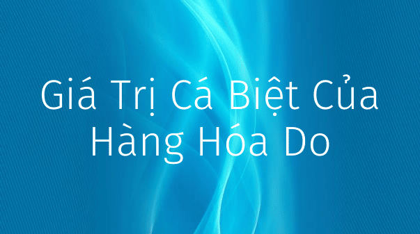 Giá trị cá biệt của hàng hóa là gì? (cập nhật)