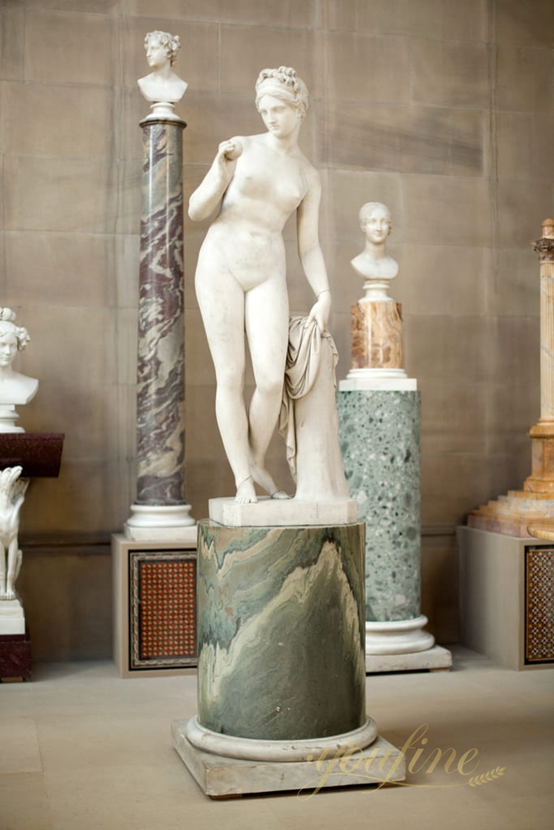 Tượng người phụ nữ khỏa thân nghệ thuật nổi tiếng kích thước thật Venus với quả táo để bán MOKK-204