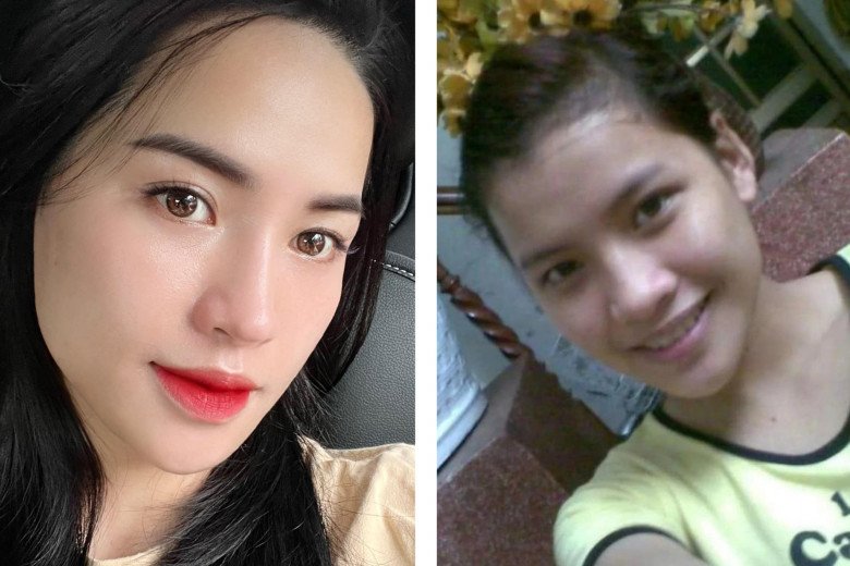 ​​​​​​Nhan sắc hiện tại so với thời chưa trùng tu của Võ Hà Linh. Có thể thấy, phần mũi của cô trông thon gọn và thanh tú hơn. Gương mặt cũng hài hoài hơn.