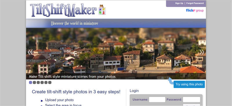 TiltShiftMaker: Trang web chỉnh hiệu ứng ảnh online