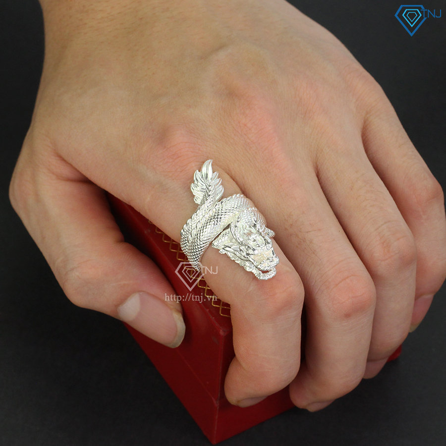 Nhẫn bạc nam hình rồng cá tính mạnh mẽ NNA0155
