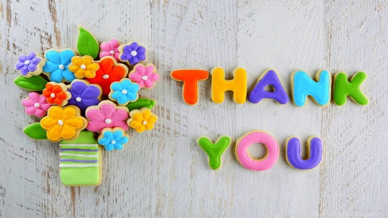 Hình nền Powerpoint cảm ơn cute hoa