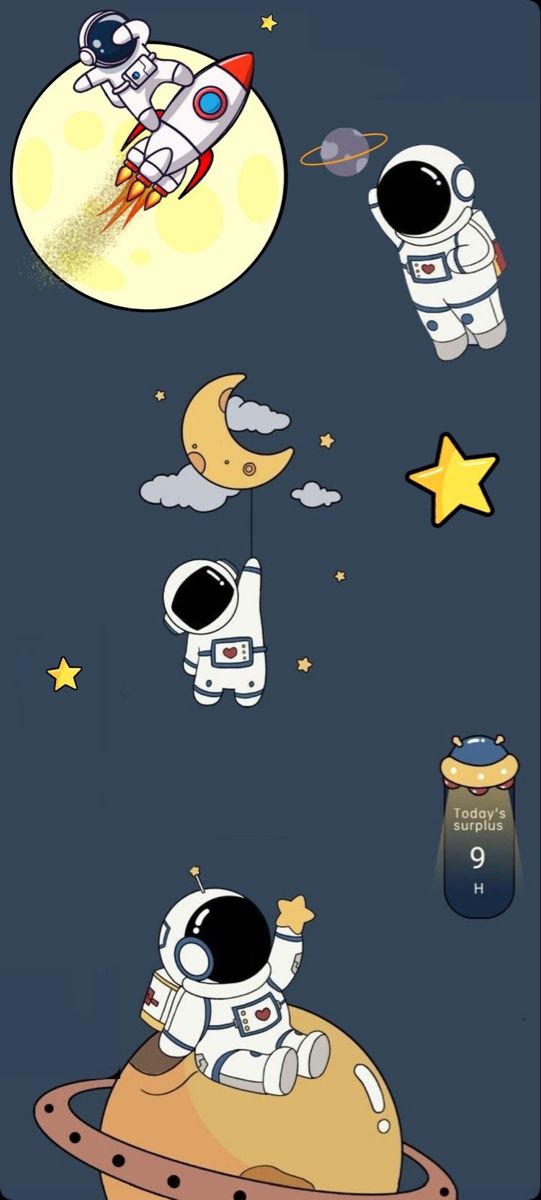 hình nền chibi phi hành gia