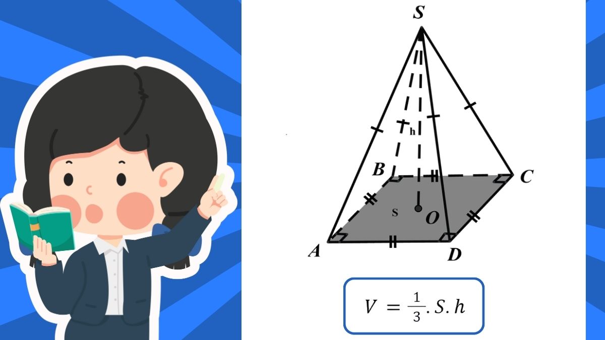 Công tính tính thể tích hình chóp từ giác đều