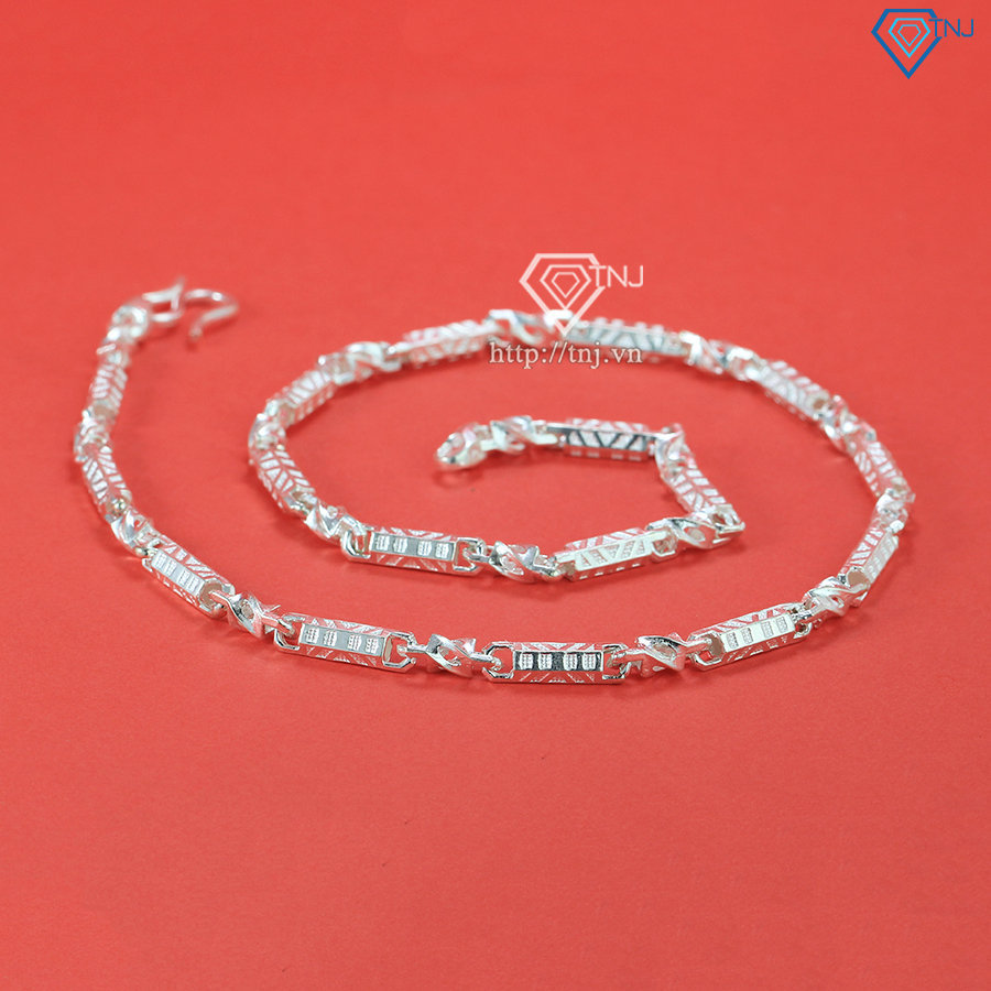 Vòng cổ cho bé trai đẹp hình trụ bằng bạc DTA0033