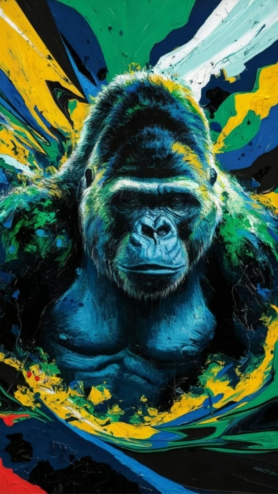 Ảnh nền khỉ 3D hoạt hình tinh nghịch