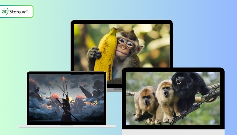 hình nền khỉ 3d máy tính