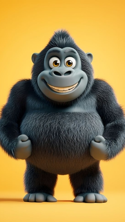 Ảnh nền khỉ 3D cute tươi tắn