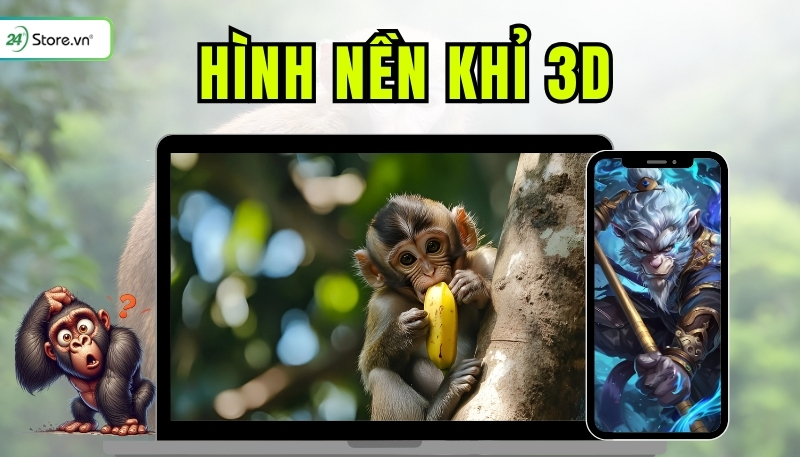 99+ Hình nền khỉ 3D ĐẸP NHẤT, dễ thương, cute, cực ngầu