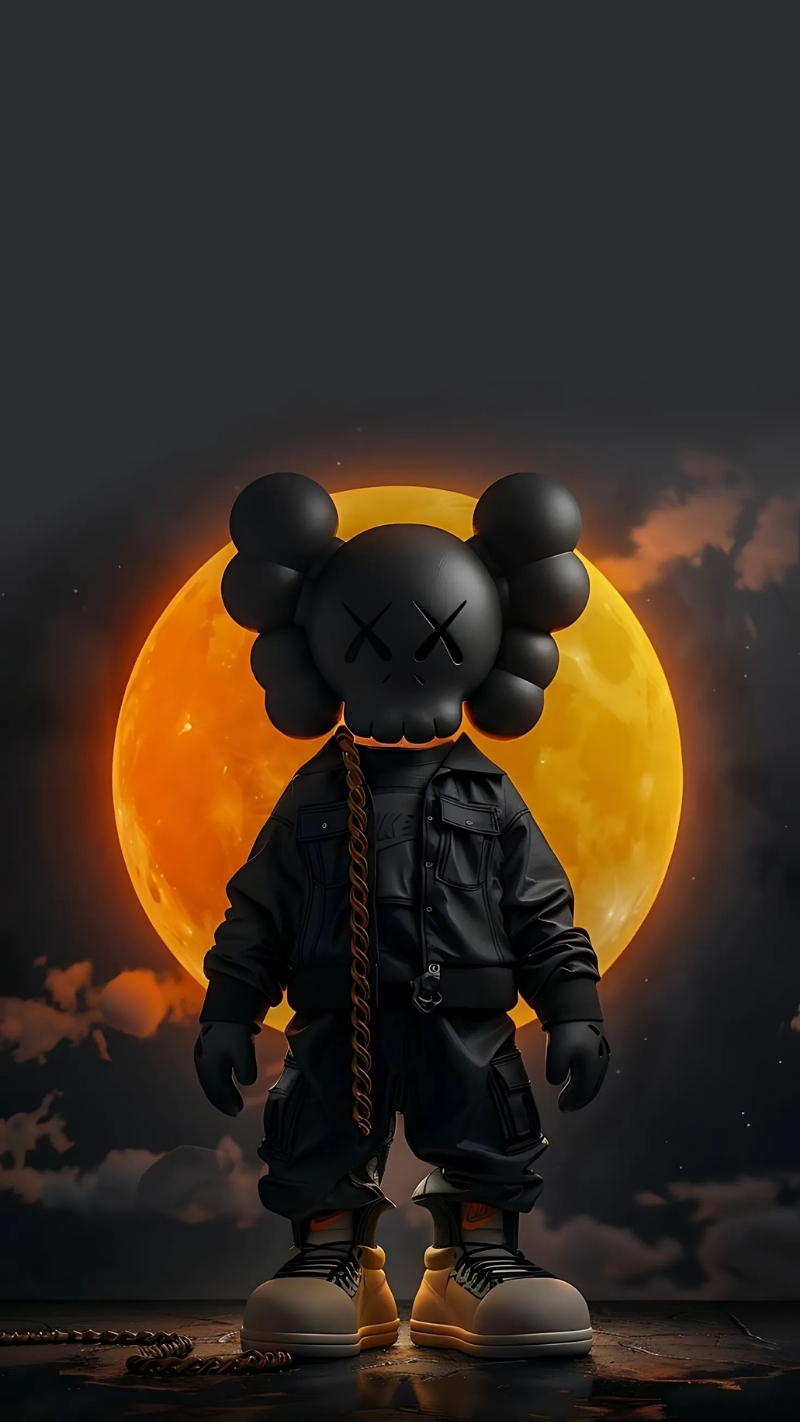 hình nền bearbrick đen sang trọng