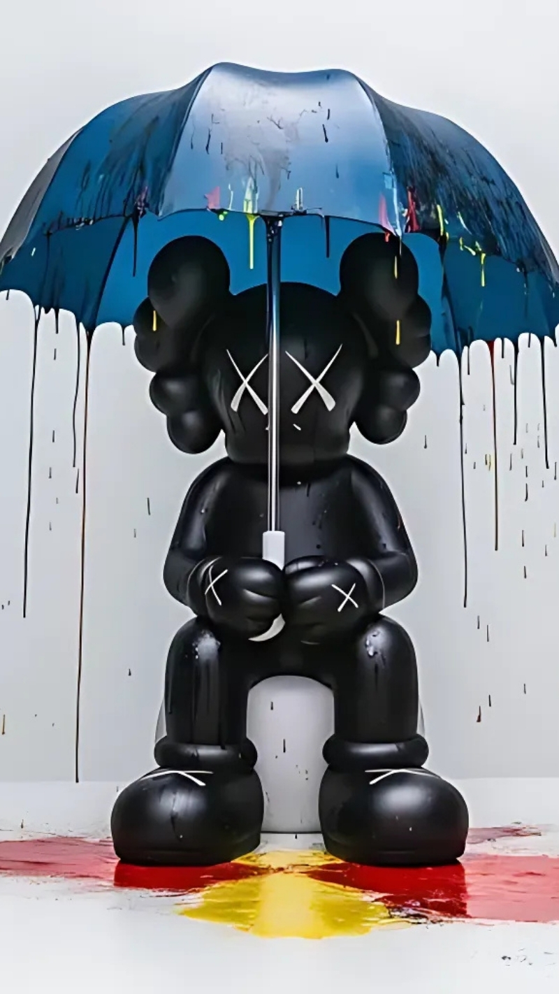 hình nền bearbrick đen mystic style