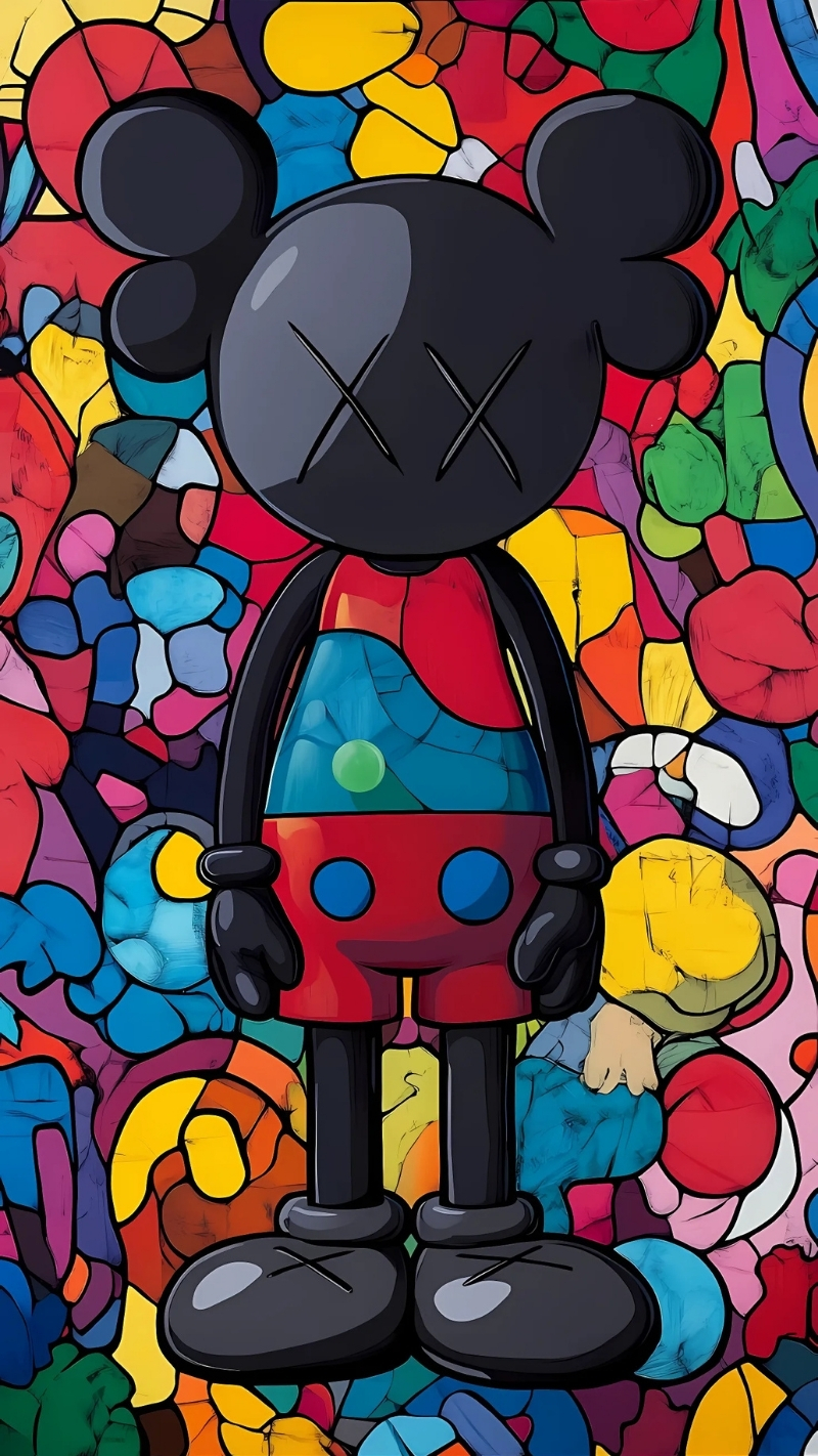 hình nền bearbrick nghệ thuật trừu tượng