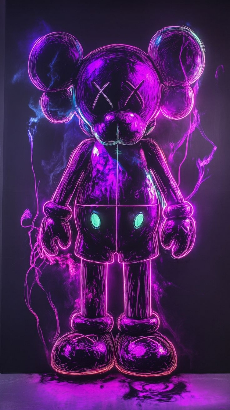 hình nền bearbrick nghệ thuật phối sắc