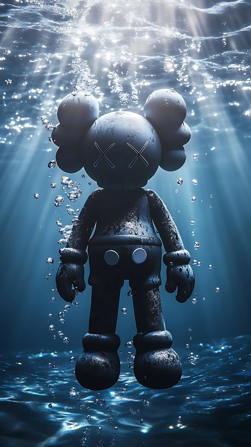 hình nền bearbrick đen bí ẩn