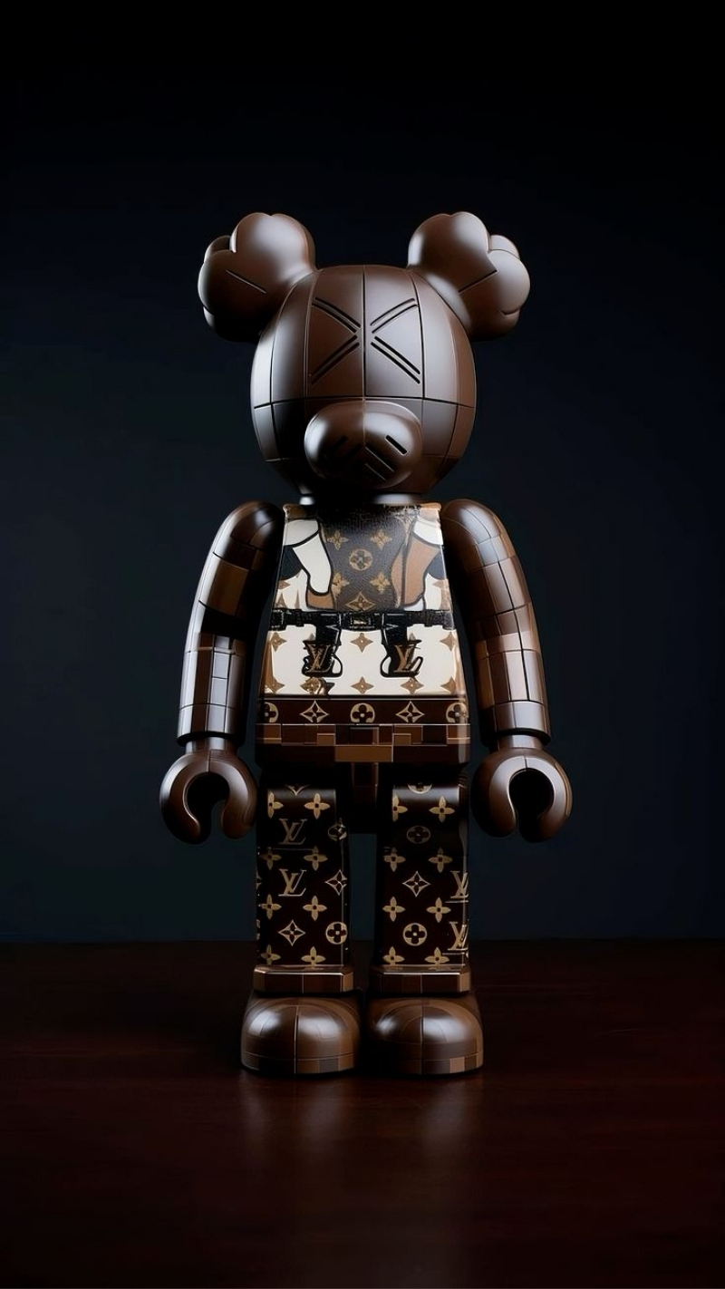 hình nền bearbrick lv luxury style