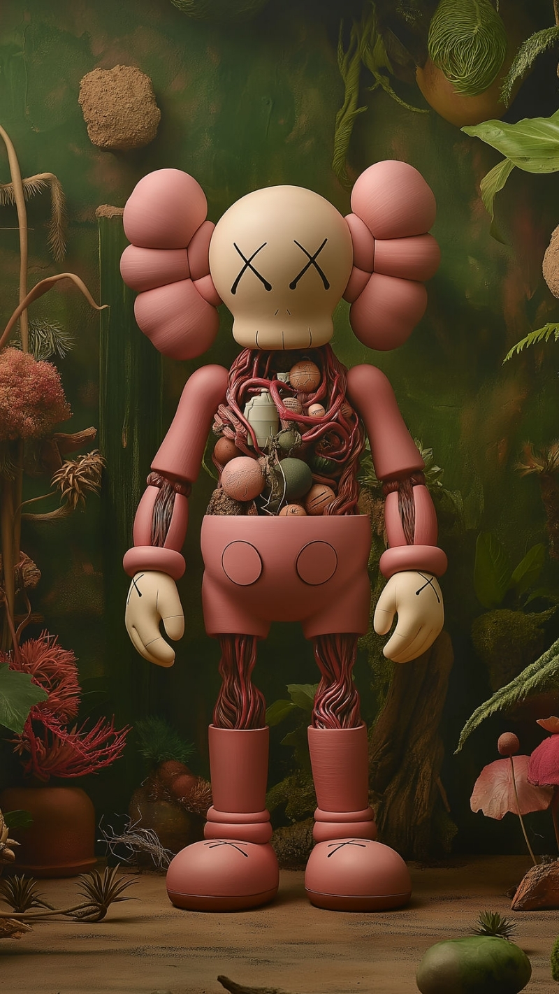 hình nền bearbrick màu hồng cực iu