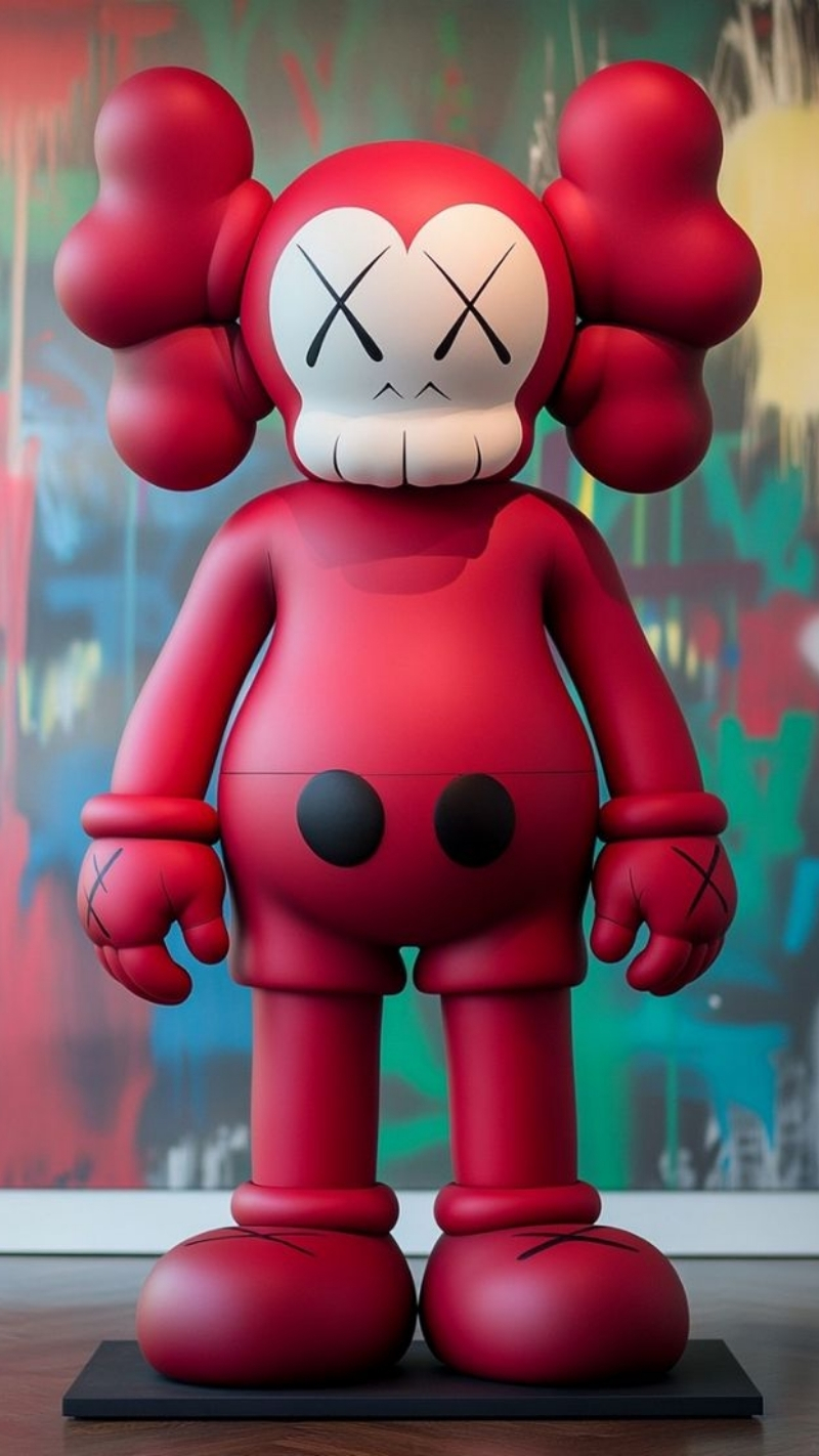 hình nền bearbrick màu hồng mộng mơ