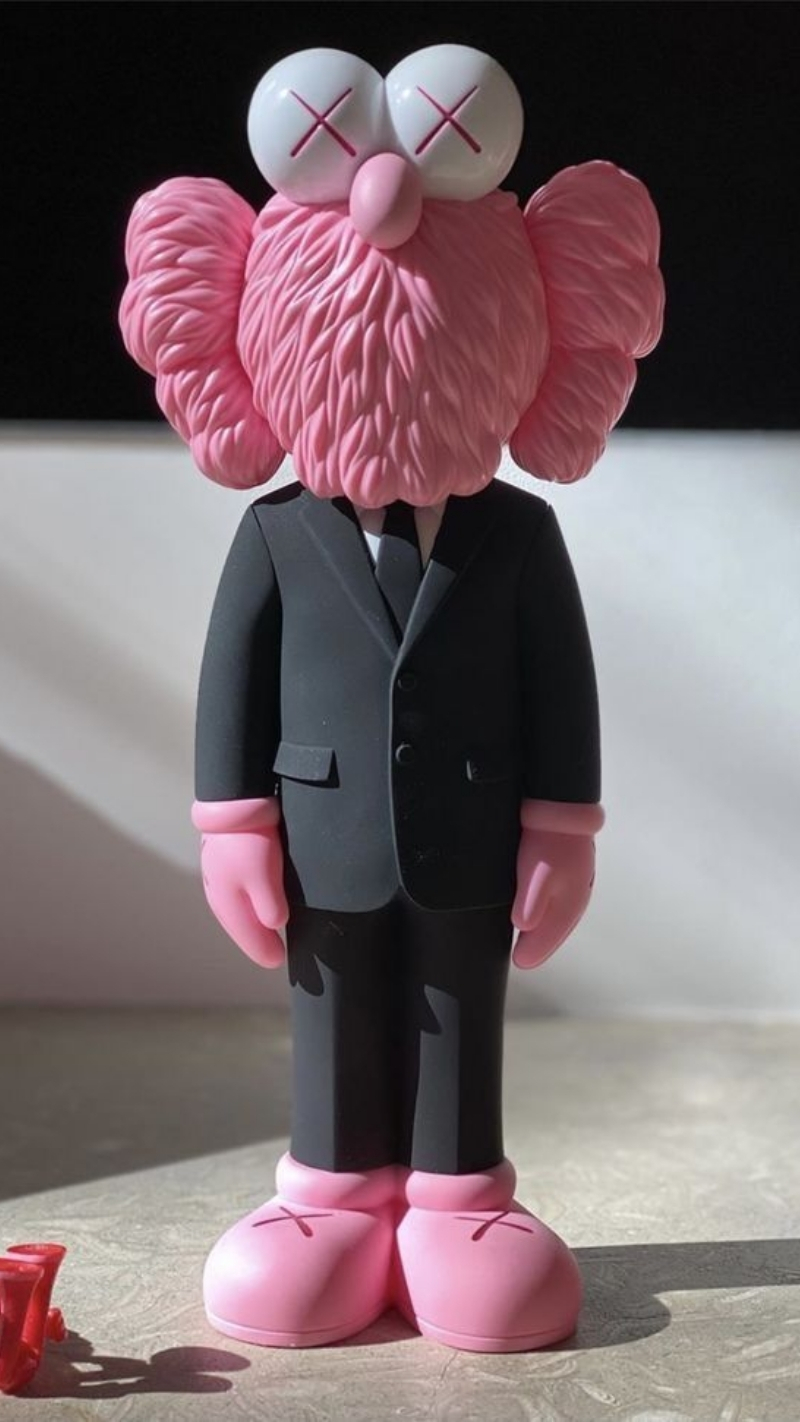 hình nền bearbrick màu hồng siêu cute