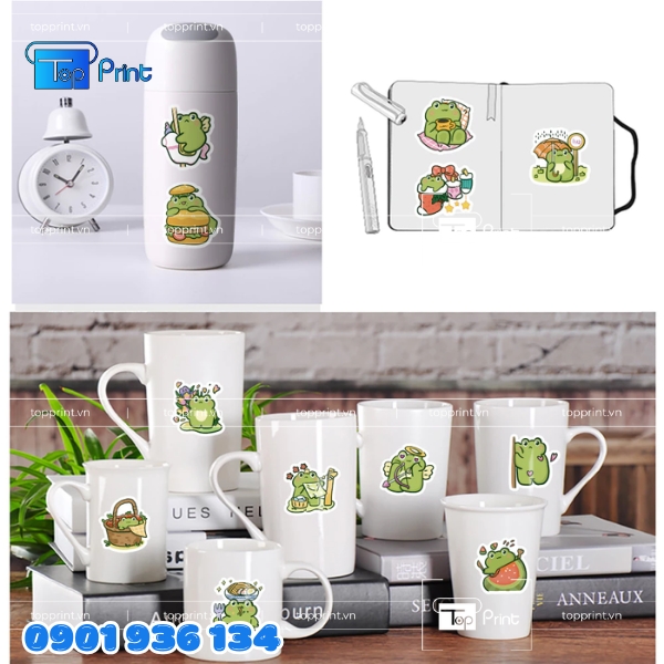 In Sticker Ếch Xanh Theo Hình Thù Tự Do