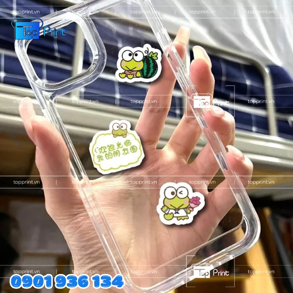 TopPrint Thiết Kế Sticker Ếch Xanh Cảm Xúc