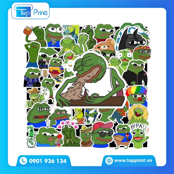 Sticker Ếch Xanh Có Chữ Quote