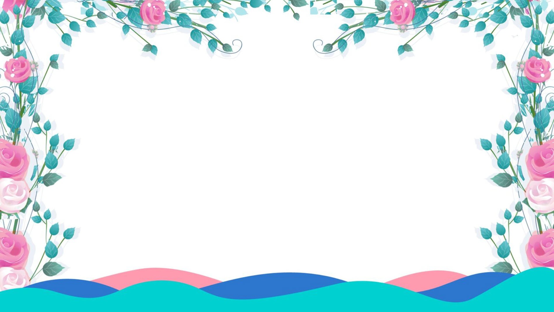 Khung nền PowerPoint hoa lá tối giản, màu xanh dịu, phù hợp slide giới thiệu và lifestyle