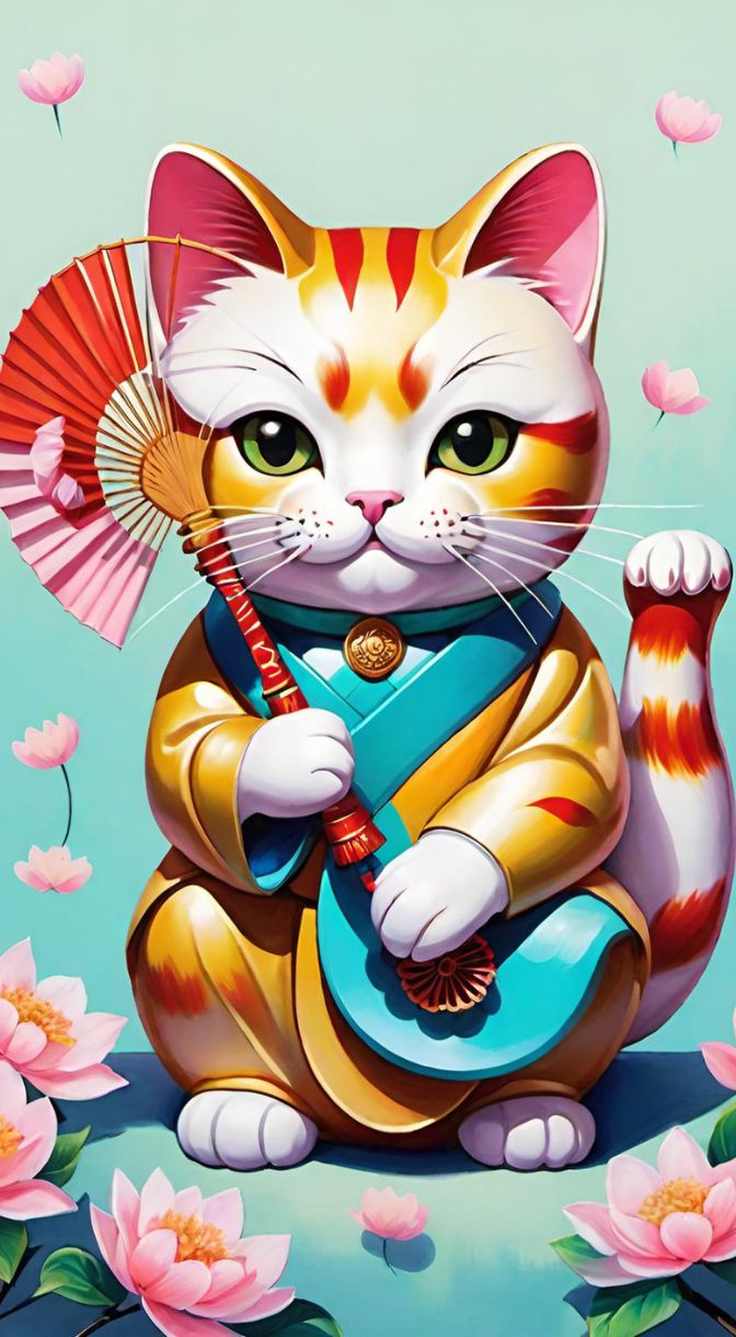 Hình nền mèo thần tài 4K 2