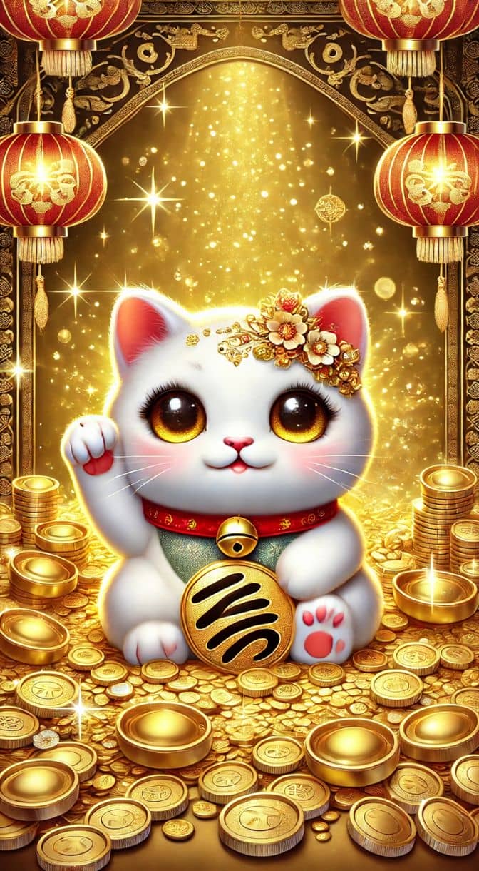 Hình nền mèo thần tài chibi 2