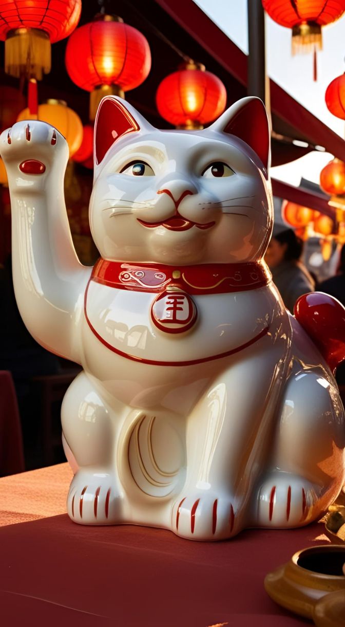 Hình nền mèo thần tài 3d 2